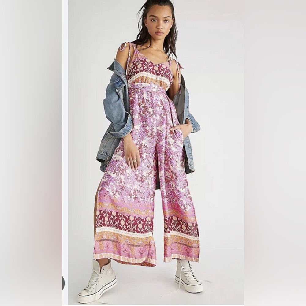 Free People Bali Leona Wide Leg Jumpsuit Playsuit romper nwot